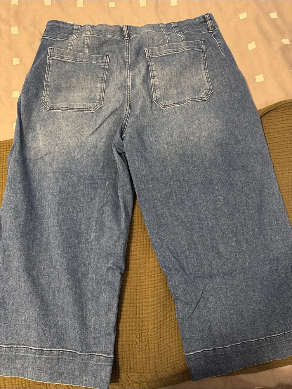 Maeve Medium Blue Wide-Leg Crop Jeans - Picture 4 of 4